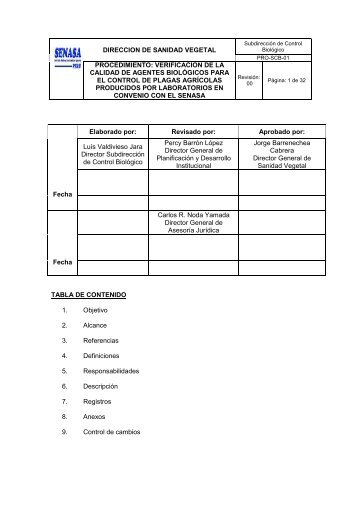 Manual de Procedimiento para la verificación de la calidad de ...