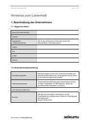 Hinweise zum Lastenheft - Seikumu