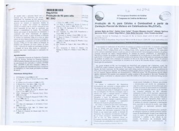 Produção de H2 para células a combústível a partir da oxidação ...