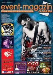 Event-Magazin mit Regional-Tipp | Ausgabe 13. | November 2014