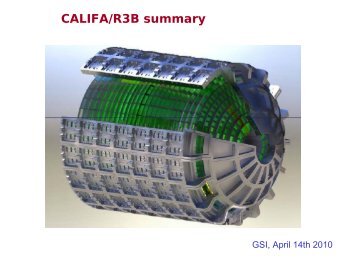 CALIFA /R3B a sumary