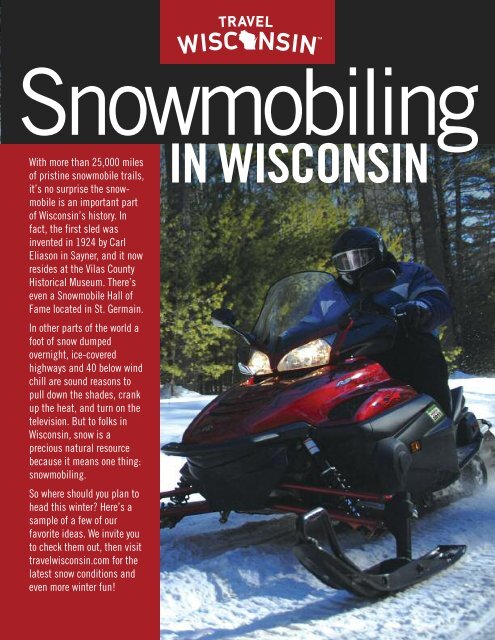 Snowmobiling - Wisconsin Department of Tourism
