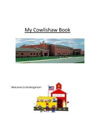 Kindergarten Cowlishaw Book - Cowlishaw Elementary School