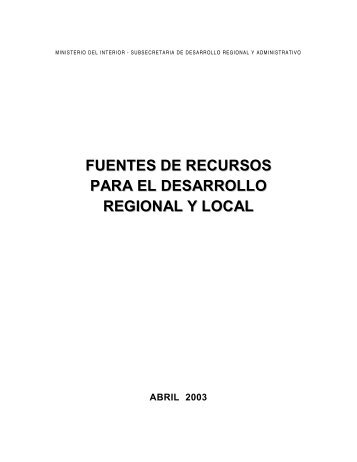 fuentes de recursos para el desarrollo regional y local