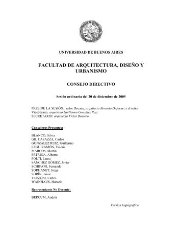 3. asuntos entrados - Facultad de Arquitectura, DiseÃ±o y Urbanismo ...