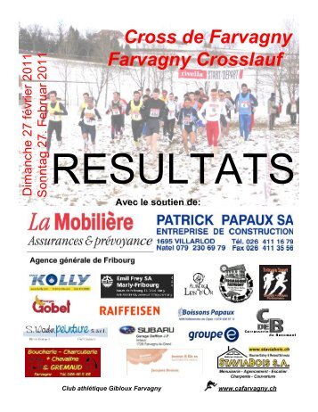 Cross de Farvagny Farvagny Crosslauf - Sporting AthlÃ©tisme Bulle