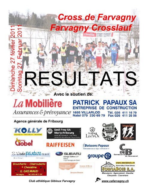 Cross de Farvagny Farvagny Crosslauf - Sporting AthlÃ©tisme Bulle