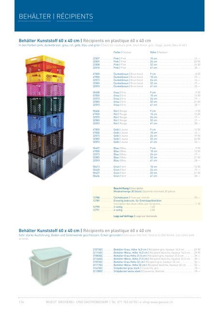 KATALOG | CATALOGUE - Wuest Bäckerei- und Gastrobedarf