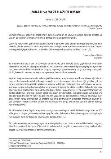 IMRAD ve yazÄ± hazÄ±rlamak - ULAKBÄ°M Ulusal Veri TabanlarÄ±