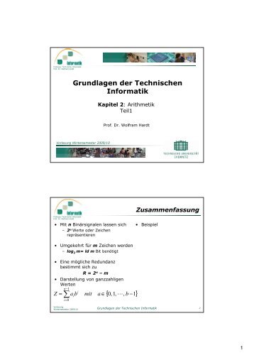 Grundlagen der Technischen Informatik - Professur Technische ...