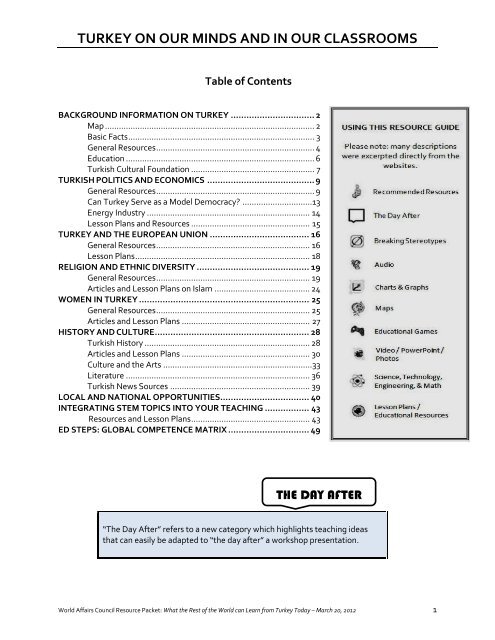 turkey on our minds and in our classrooms - World Affairs Council