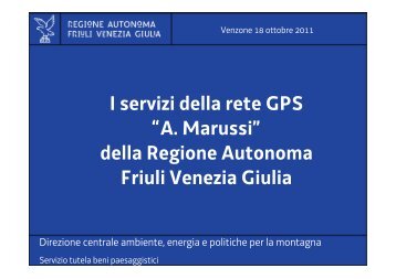 I servizi della rete GPS âA. Marussiâ della Regione Autonoma ... - Ogs