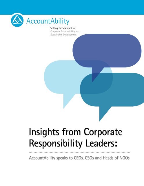 Insights from Corporate Responsibility Leaders: - AccountAbility