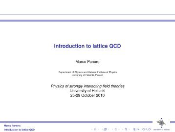 Introduction to lattice QCD - Helsinki.fi