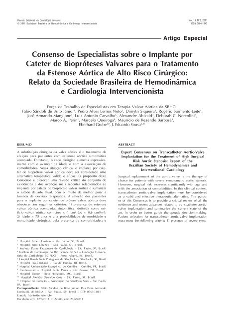 Consenso.pmd - Revista Brasileira de Cardiologia Invasiva
