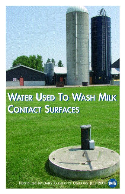 Water Used To Wash Milk Contact Surfaces - Dairy Farmers of Ontario