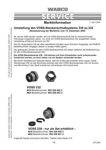 VOSS 232 - wabco inform