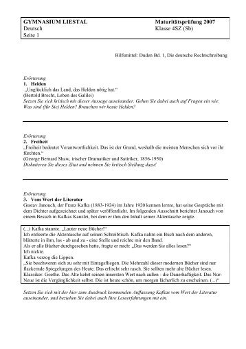 Deutsch 4SZ 2007.pdf - Gymnasium Liestal