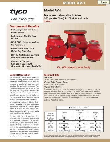 MODEL AV-1 - Tyco Fire Products