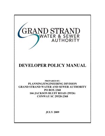 developer policy manual - Grand Strand Water and Sewer Authority