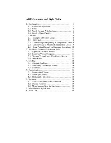 AGU Grammar and Style Guide - Publications