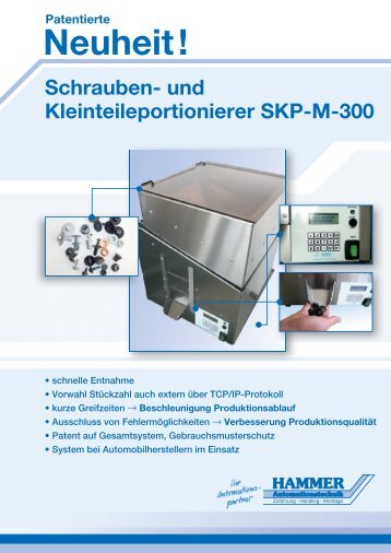 und Kleinteileportionierer SKP-M-300 - Hammer Automationstechnik
