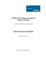 LINDE GÃZ MagyarorszÃ¡g Zrt. BIZTONSÃGI ELEMZÃS - Miskolc