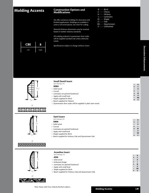 Kraftmaid 057 Molding Accents - Roberts Company, Inc.