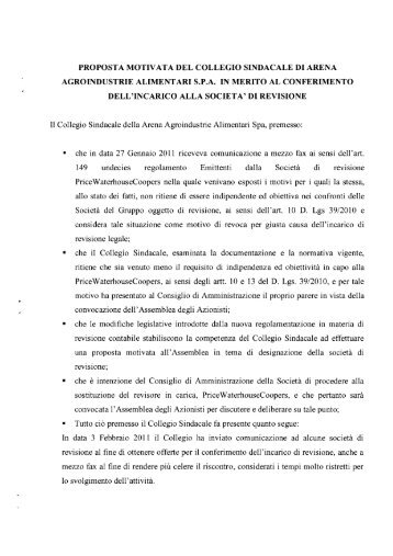 Documento completo in formato PDF (320 Kb) - Gruppo Arena