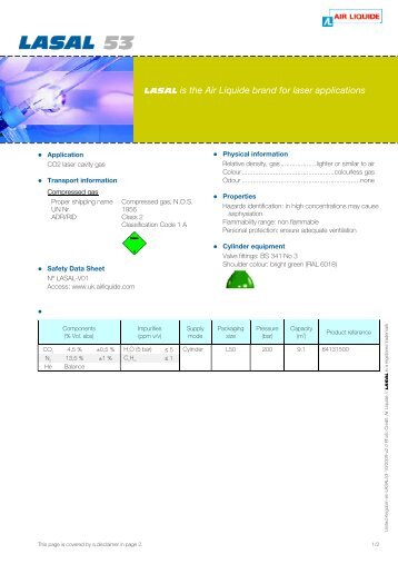 LASAL 53 Specification - Air Liquide UK