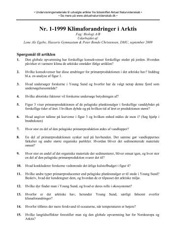 Nr. 1-1999 Klimaforandringer i Arktis - Aktuel Naturvidenskab