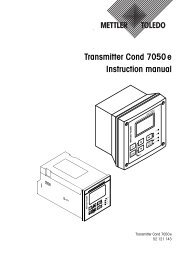 Transmitter Cond 7050 e Instruction manual - Mettler Toledo