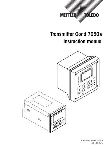 Transmitter Cond 7050 e Instruction manual - Mettler Toledo