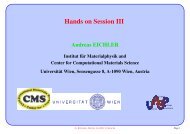 Hands-on Session 3 - VASP