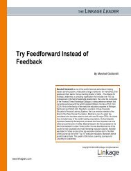 Try Feedforward Instead of Feedback - Linkage, Inc.