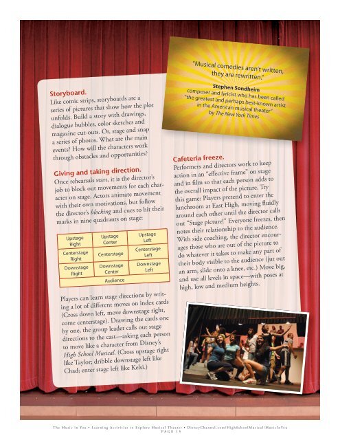 Learning Activities to Explore Musical Theater ... - Disney Channel
