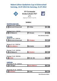 Robert-Löhrer-Gedächnis Cup in Eicherscheid Samstag, 14.07 ...