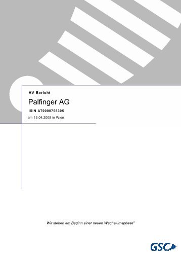 Bericht - PALFINGER