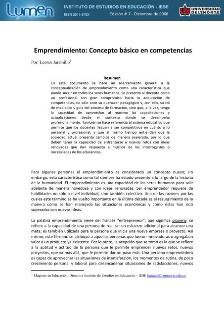 Emprendimiento: Concepto bÃ¡sico en competencias