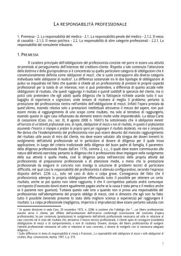 LA RESPONSABILITÃ PROFESSIONALE - Rivista S.S.E.F.