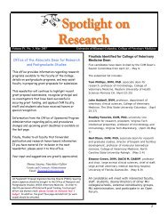 Spotlight on Research - University of Missouri - College of ...