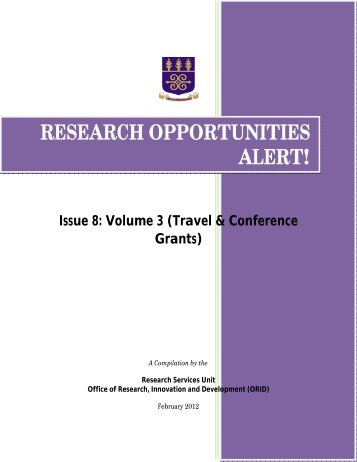 Issue 8: Volume 3 (Travel & Conference Grants) - University of Ghana