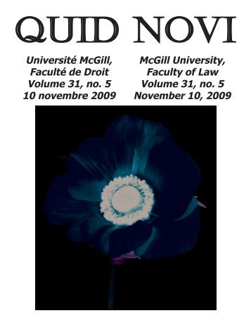 November 10, 2009 - Latest Issue - McGill University