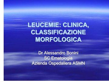 Leucemie: quadro clinico e classificazione morfologica