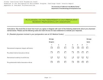 Resident Professionalism Assessment Form - Always Events