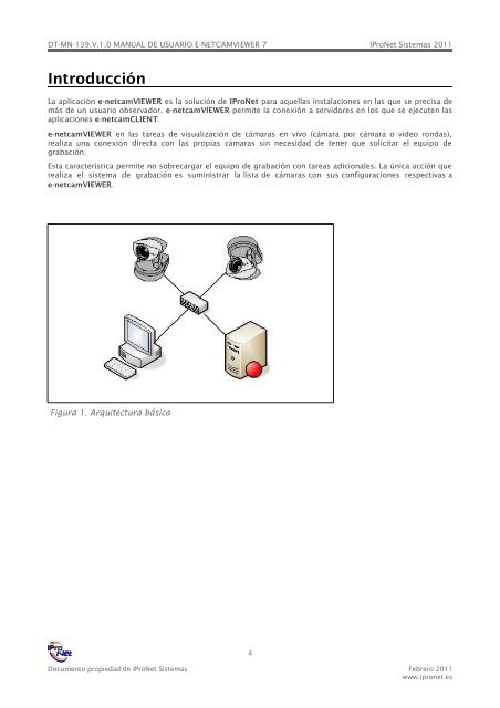 Manual de usuario e-netcamVIEWER - IProNet Sistemas