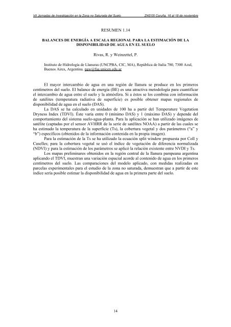 Relaciones entre la dinÃ¡mica local de la humedad del suelo y la ...