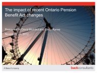 The impact of recent Ontario Pension Benefit Act changes