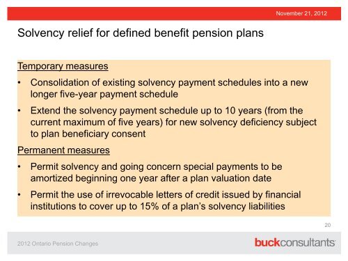 The impact of recent Ontario Pension Benefit Act changes