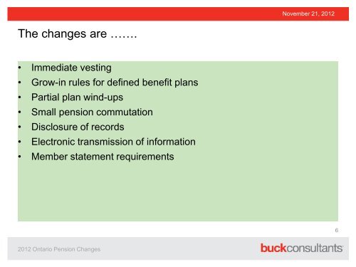 The impact of recent Ontario Pension Benefit Act changes